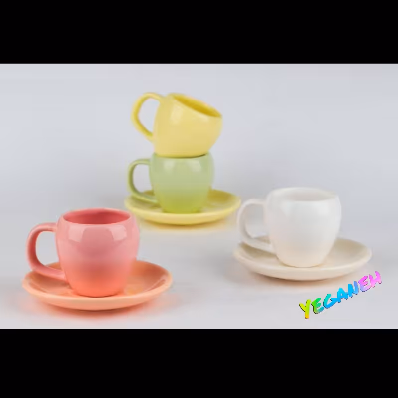 سرویس چای خوری و قهوه خوری سرامیکی رنگی در شش رنگ خاص و زیبا