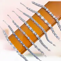 دستبند نقره عیار 925 روکش جواهری چشم نظر