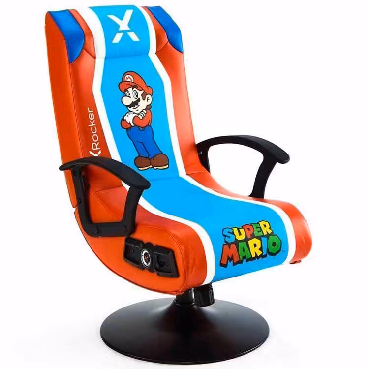 صندلی گیمینگ ایکس راکر X Rocker RGB Gaming Chair Super Mario BLUE/RED