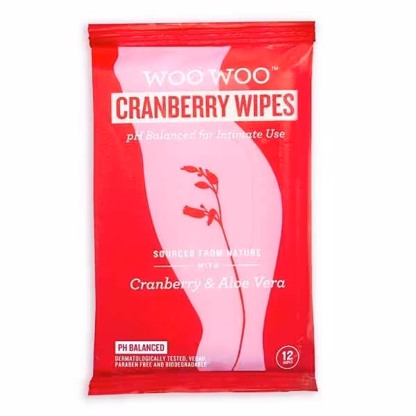 دستمال مرطوب کرنبری و آلوئه ورا woo woo بسته 12 عددی