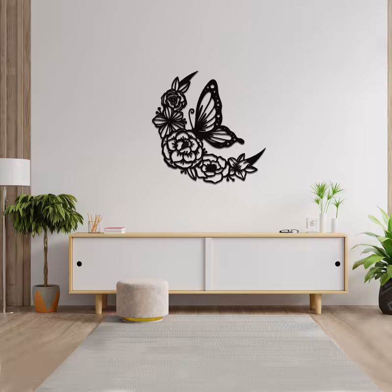 استیکر مدل ماه و پروانه