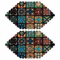 رومیزی مخمل طرح سنتی دو عدد سایز 30 در 50 مدل T5-76 شرکت رنس