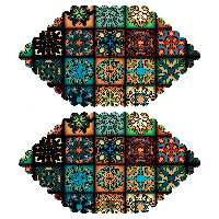 رومیزی مخمل طرح سنتی دو عدد سایز 30 در 50 مدل T5-76 شرکت رنس