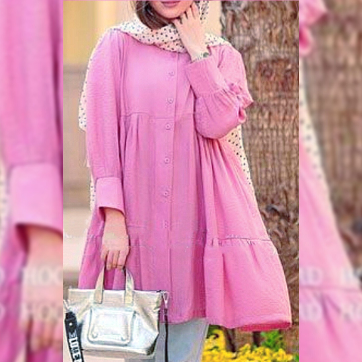 مانتو کوتاه چین دار