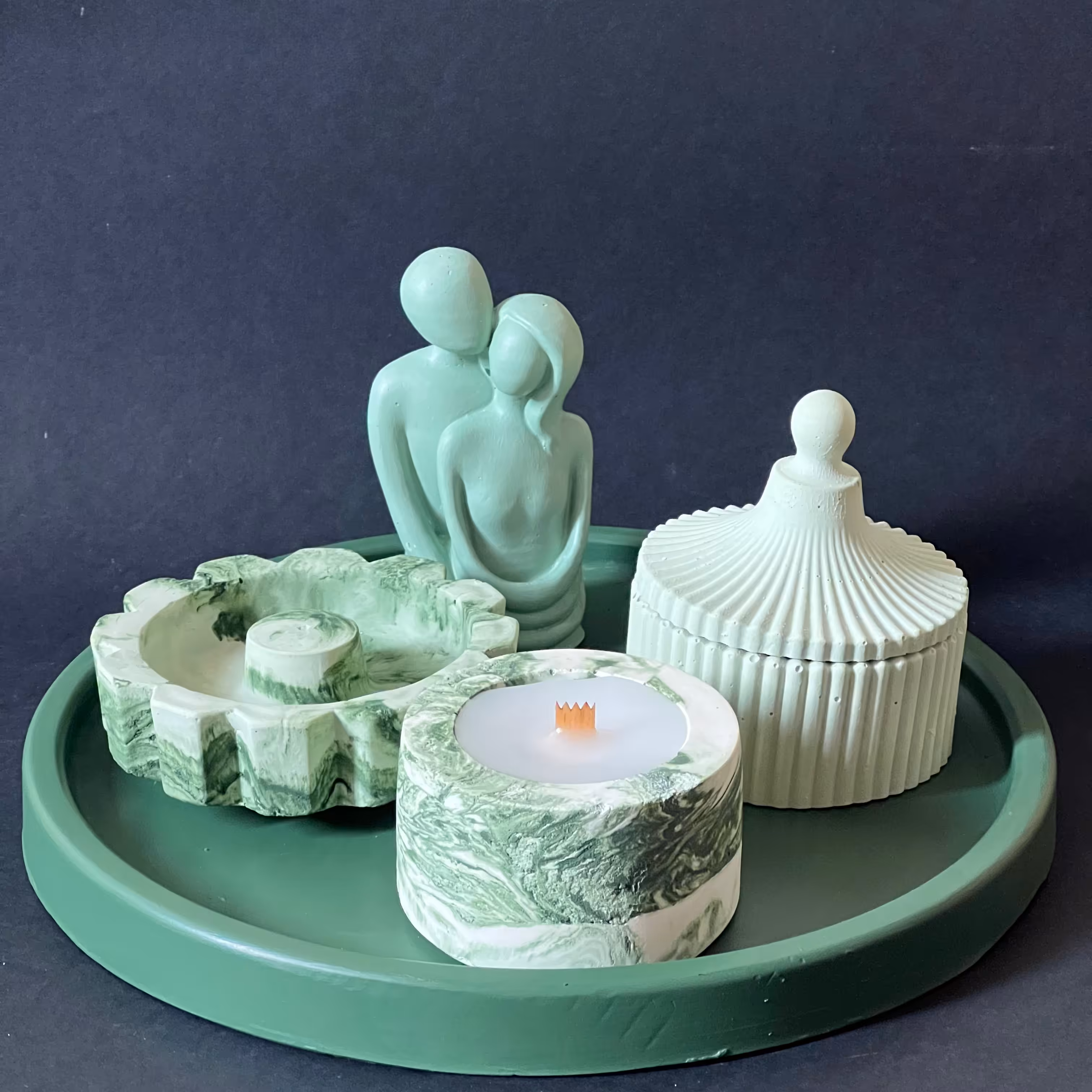 ست سینی شمع و جاعودی 