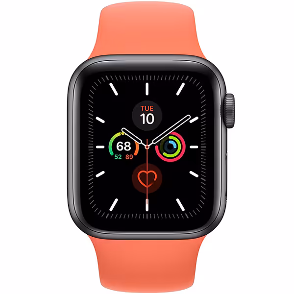 سری 5 اسپرت زنانه 40 میلیمتری Space Gray Aluminum Case with Clementine Sport Band - Hiapple.ir
