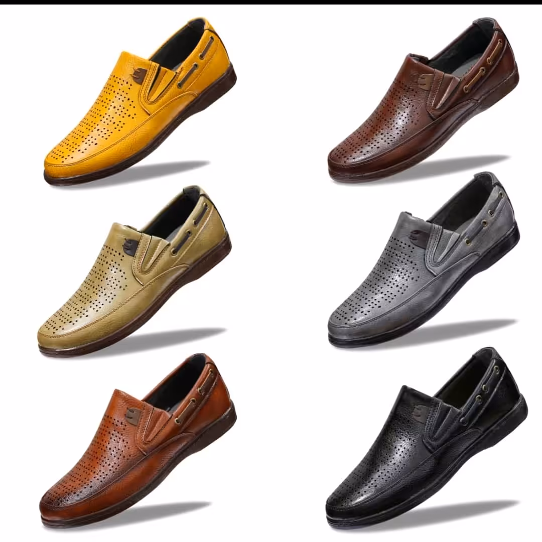 کفش تابستونی مردانه کیفیت عالی در رنگ های متنوع زیتونی عسلی مشکی قهوه ای طوسی  