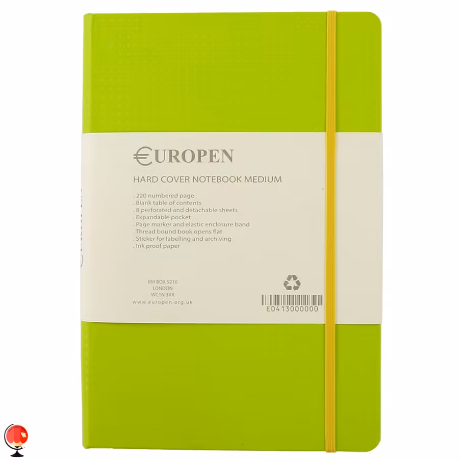 دفتر یوروپن مدل Hard Cover Medium رنگ سبز روشن