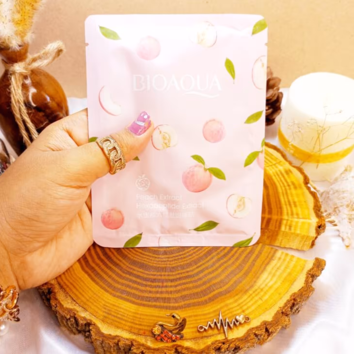 ماسک ورقه ای هلو بیوآکوا BIOAQUA محصولات پوست شهرزاد 