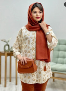 مانتو اسپرت زنانه داکرون مدل مانتو شومیزی طرح دار خنک