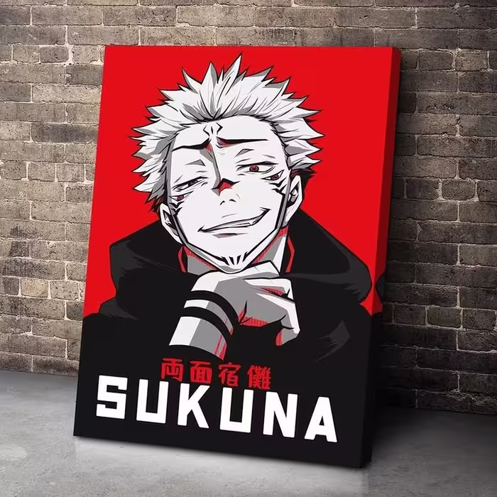 تابلو نقاشی  طرح انیمه جوجوتسو کایسن سوکونا jujutsu kaisen (ابعاد 50 در 40)
