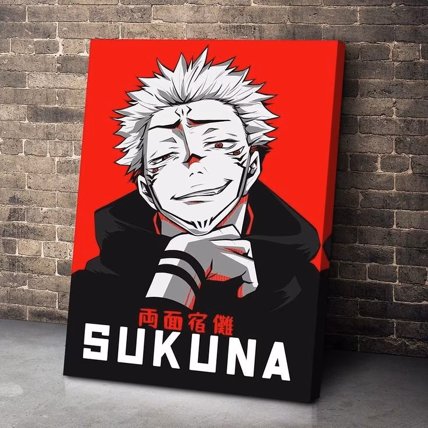 تابلو نقاشی  طرح انیمه جوجوتسو کایسن سوکونا jujutsu kaisen (ابعاد 50 در 40)