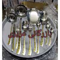 سرویس قاشق چنگال24 نفره 120 پارچه ورساج طلایی نقره ای 