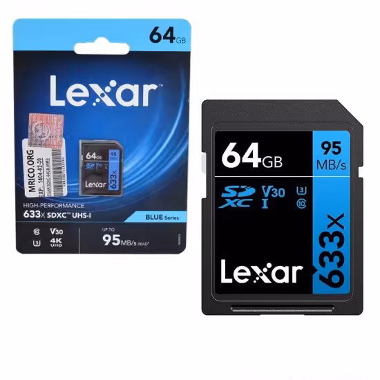 رم دوربین لکسار (LEXAR) مدل 64GB SDXC/UHS-I 633X 95MB/S

