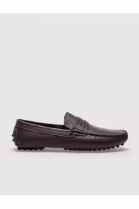 لوفر چند رنگ مردانه کمربند قهوه ای چرمی اصلی Loafer Cabani