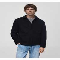 کت آبی مردانه ژاکت پیراهن فلانل معمولی برش خورده MANGO Man