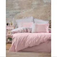 ست ملحفه کاتن باکس مدل Folk Art Mila Pembe  دو نفره 4 تکه