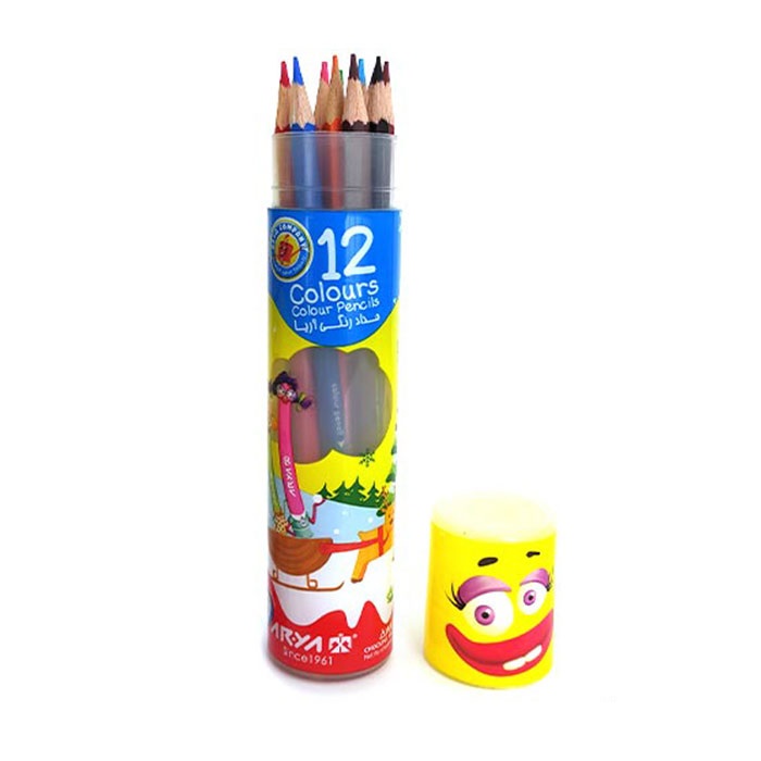 مداد رنگی 12رنگ آریا مدل استوانه ای کد 2238