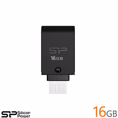 فلش مموری 16 گیگابایت OTG مدل X31- سیلیکون پاور | Silicon Power Mobile X31-16GB-USB 3.0 OTG Flash Drive Dual PC Android Metal