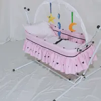گهواره  ننو  سنتی فلزی نوزاد جنس درجه 1 قابل حمل( دارای رنگبندی پارچه)