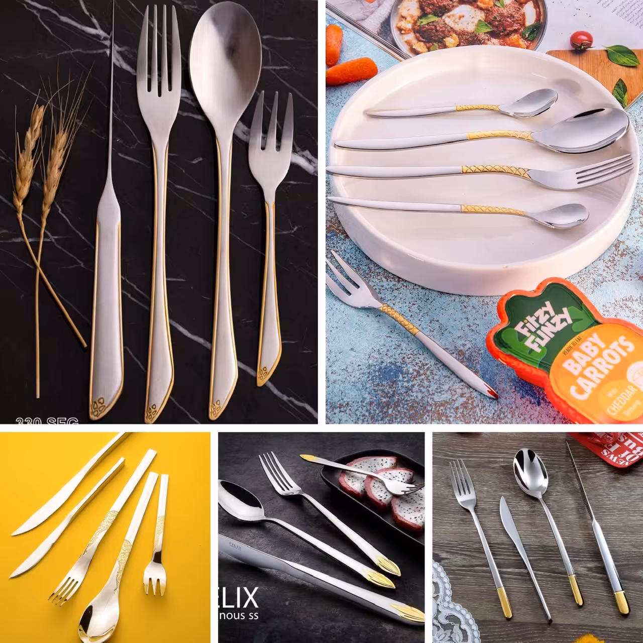 سرویس قاشق چنگال 151 پارچه 30 نفره نیکولاس نیمه طلا  با کنسول   