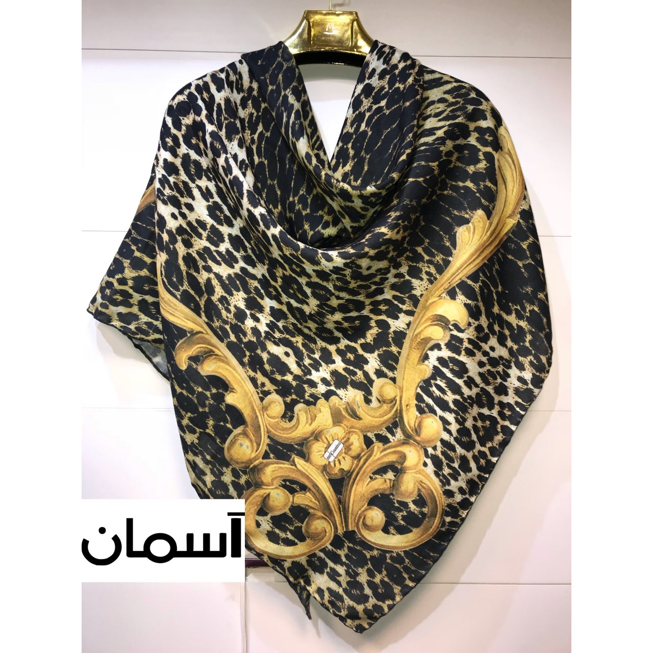 روسری نخی پاییزه طرح پلنگی 140x140