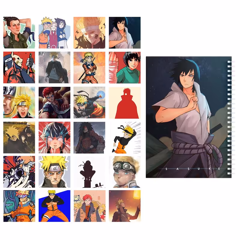 دفتر مشق باژیکان طرح Naruto Fanart کد 20214988 به همراه فتوکارت مجموعه 24 عددی
