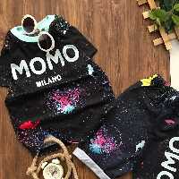 ست تیشرت شلوارک نخ پنبه momo