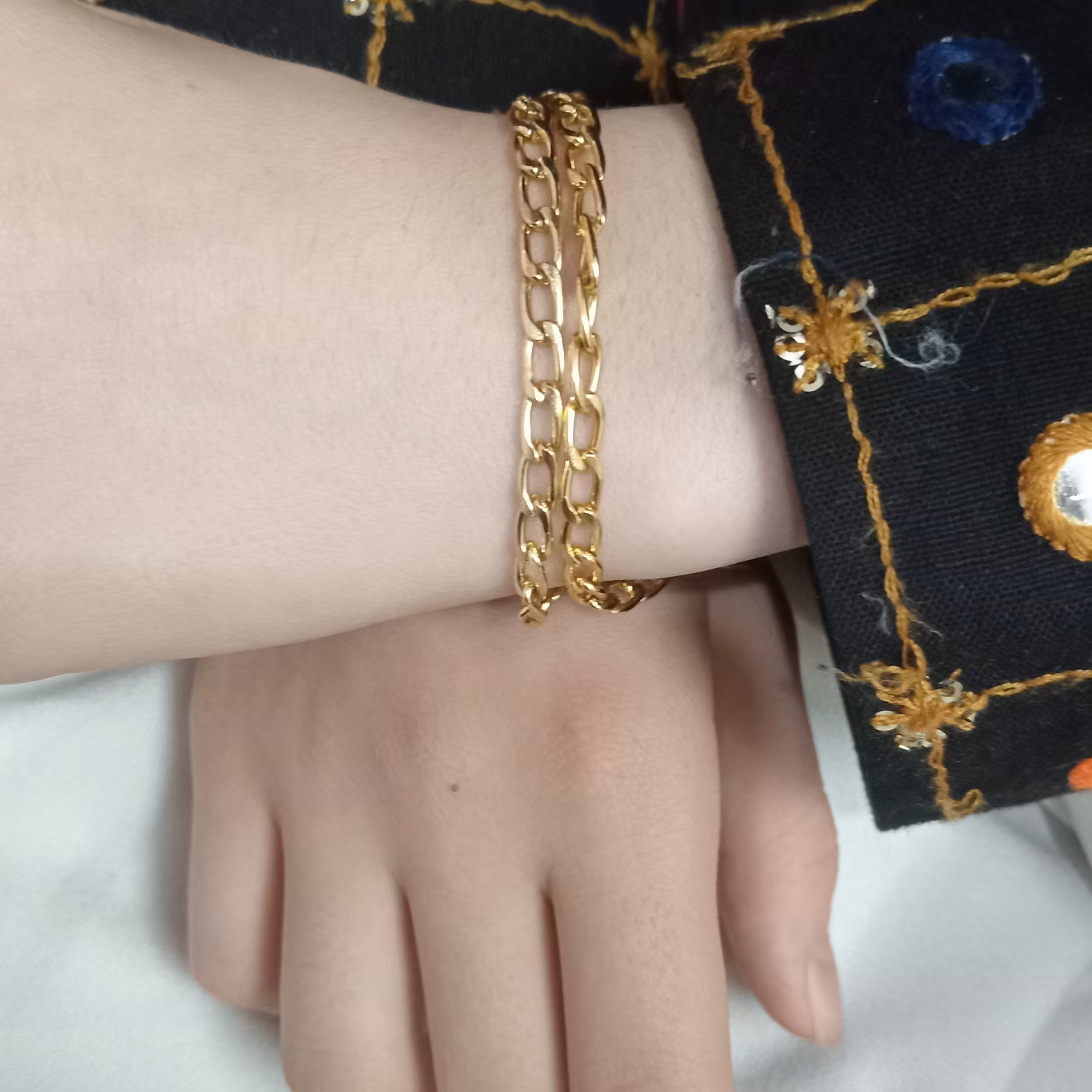 دست بند دو زنکیره رنگ ثابت 