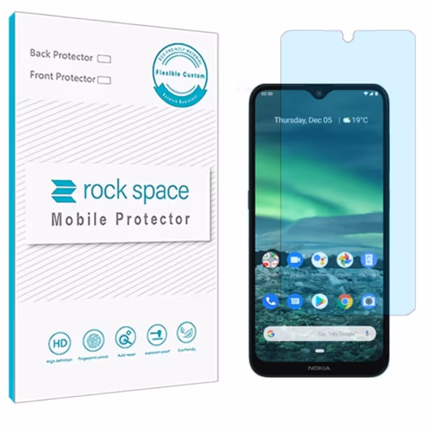 گلس نانو هیدروژل آنتی بلو و ضد ضربه گوشی نوکیا 2.3 برند راک اسپیس    