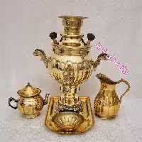 سماور یک لیتری برنجی 