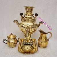 سماور یک لیتری برنجی 