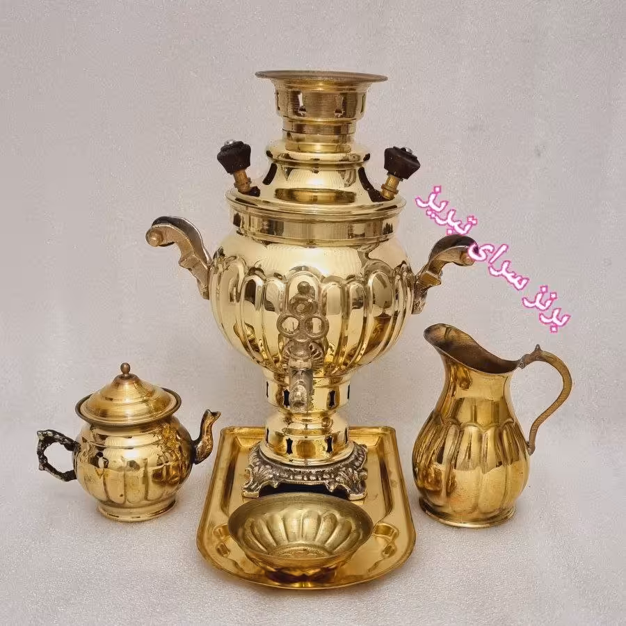 سماور یک لیتری برنجی 