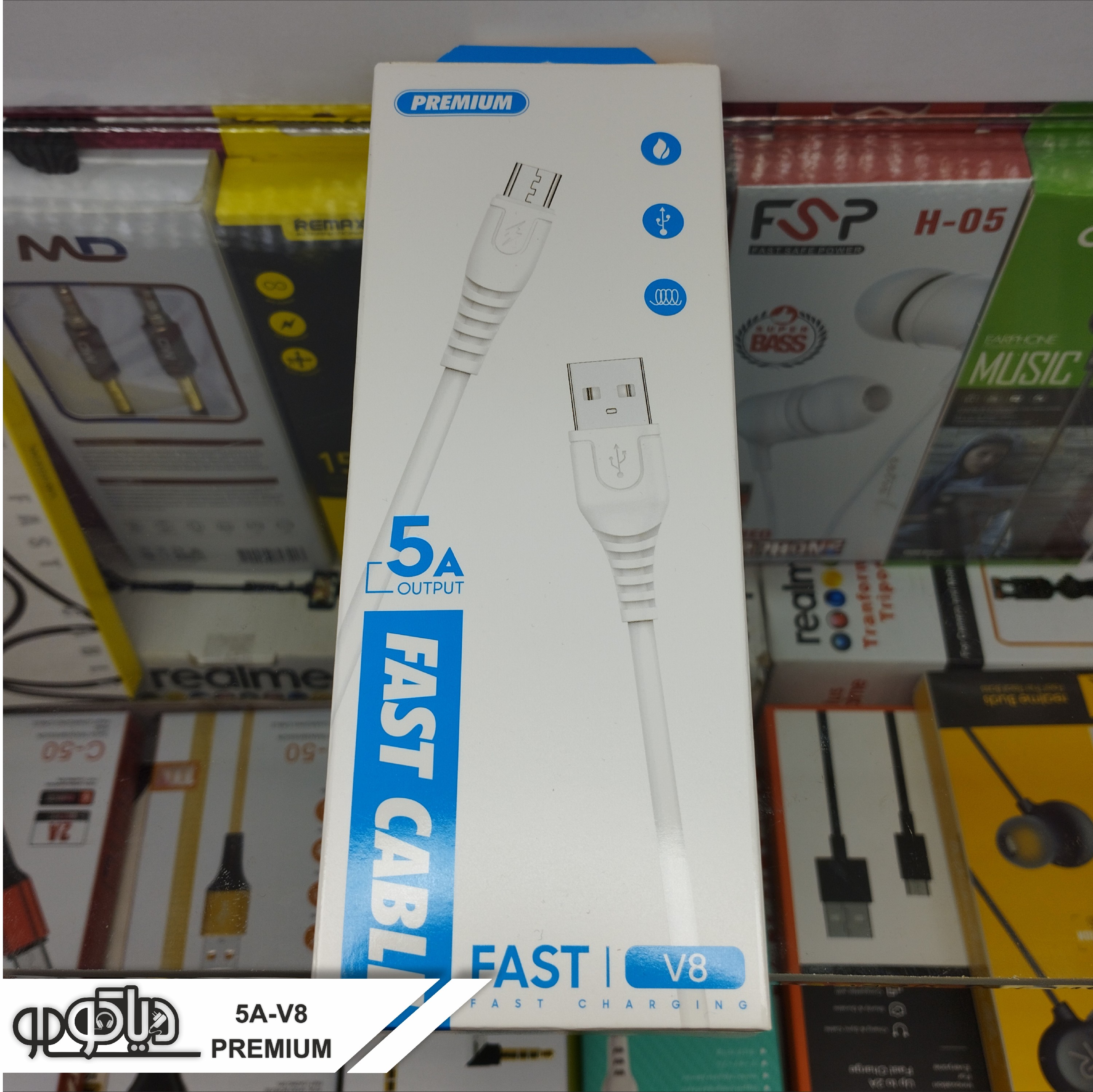 کابل شارژ تبدیل USB به microUSB مدل PREMIUM V8 به طول 1 متر 