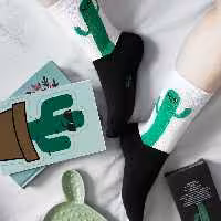 جوراب نانو سوپر پنبه طرح کاکتوس  ضد بو ضد حساسیت کیفیت تضمینی سایز 44 تا 36