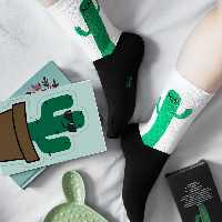 جوراب نانو سوپر پنبه طرح کاکتوس  ضد بو ضد حساسیت کیفیت تضمینی سایز 44 تا 36