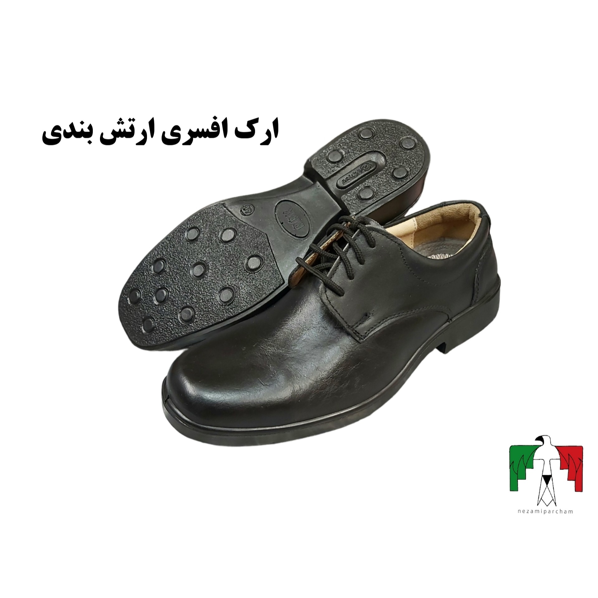 کفش فرم ارک افسری بندی چرم درجه یک کفش اداری کفش پرسنلی کفش ارک بند دار طبی سبک