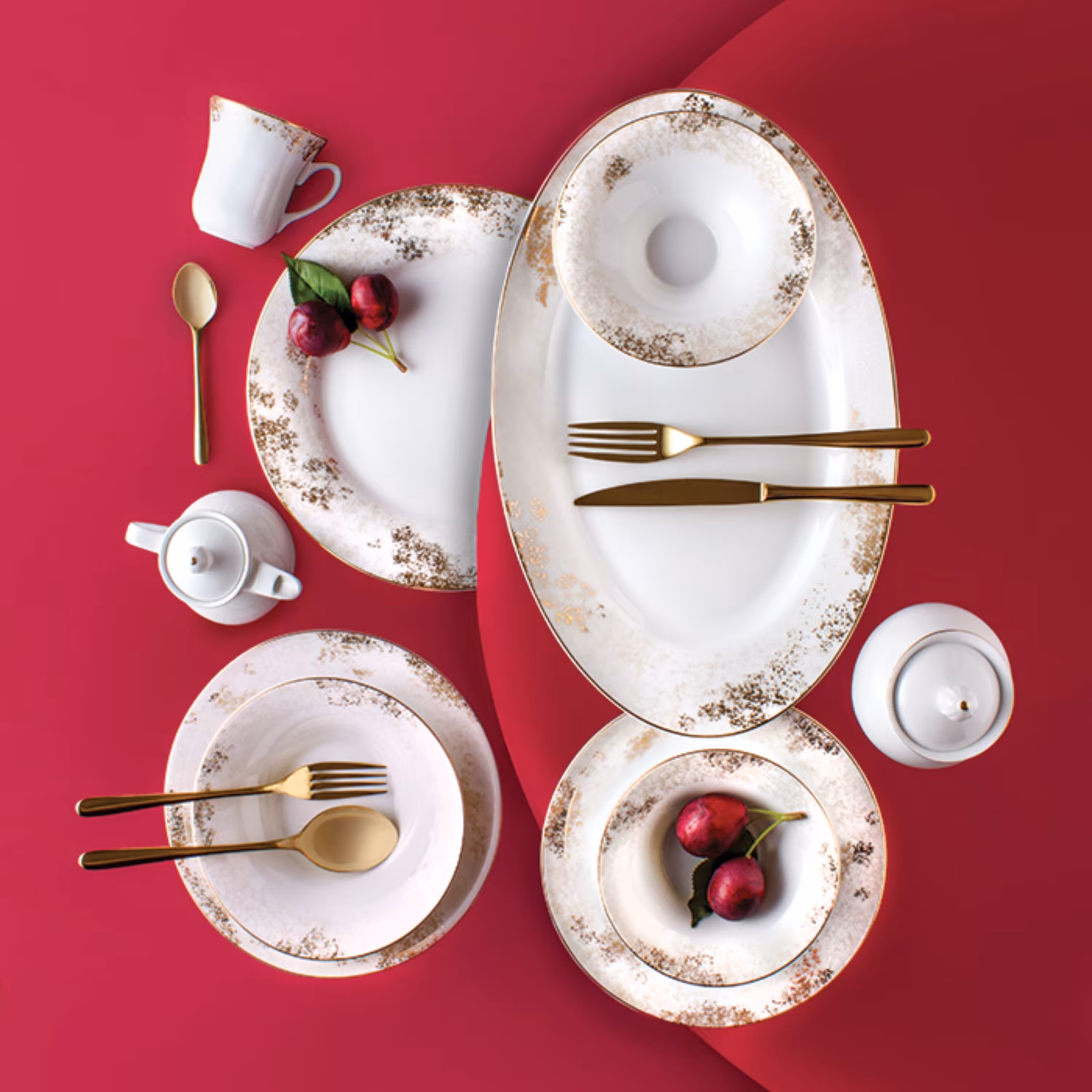 سرویس چینی 108 پارچه شهرزاد چینی زرین ایران طرح کلودیا