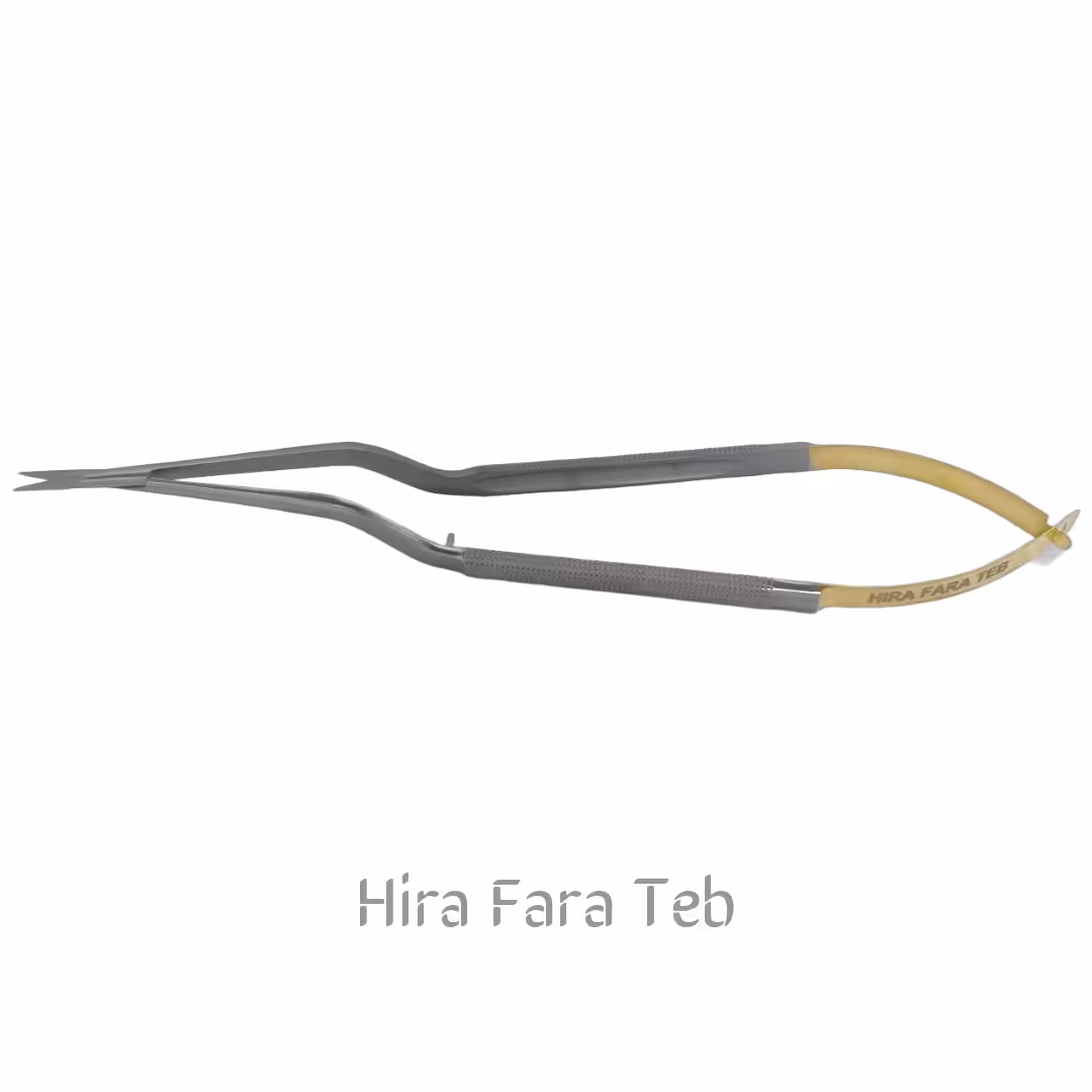 قیچی کاستروویجو یاشارگیل بایونت هیرا فرا طب سایز 20 طلایی  Castroviejo Yasargil Bayonet scissors 