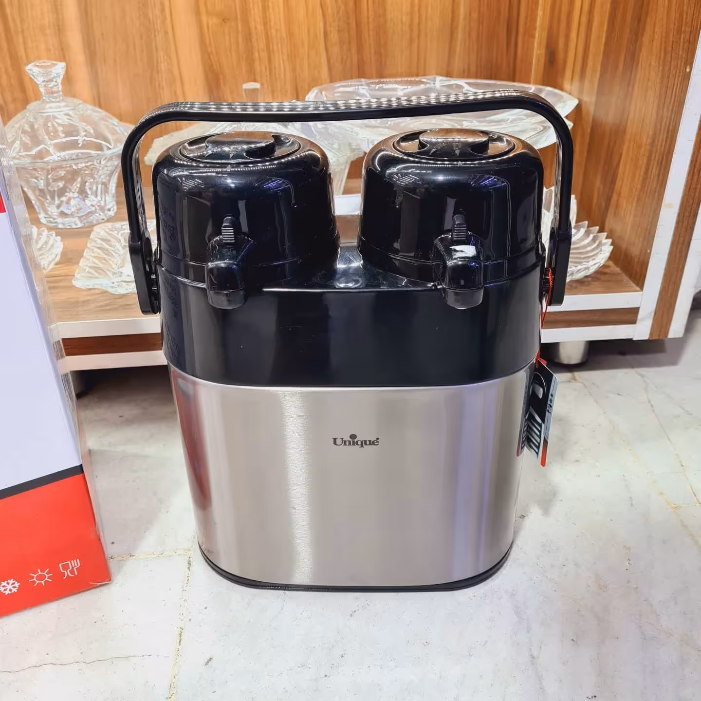 فلاکس دوقلوی یونیک بزرگ درجه یک با مخزن شیشه ای فلاسک ، قمقمه ، فلاسک یونیک ، فلاکس یونیک