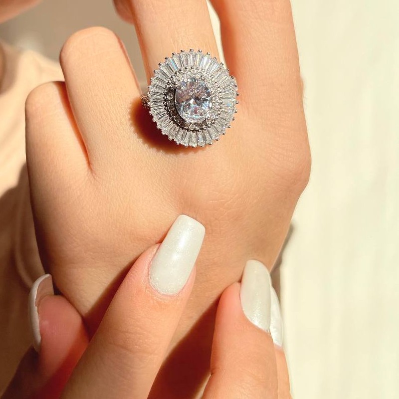 انگشتر جواهری نقره