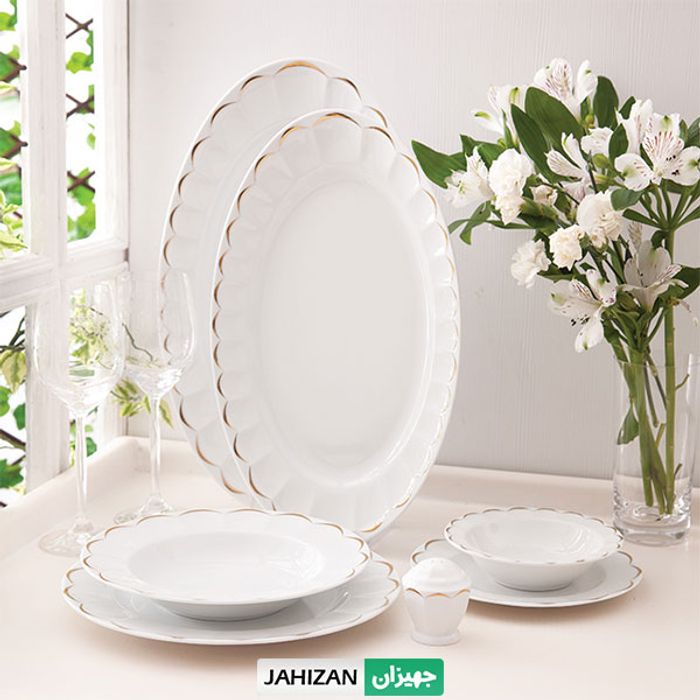 سرویس چینی زرین 29پارچه نارسیس طلایی سری نئوکلاسیک (عالی)