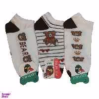 جوراب مچی اسپرت گلپارز طرح خرس کد 224 مجموعه 3 عددی