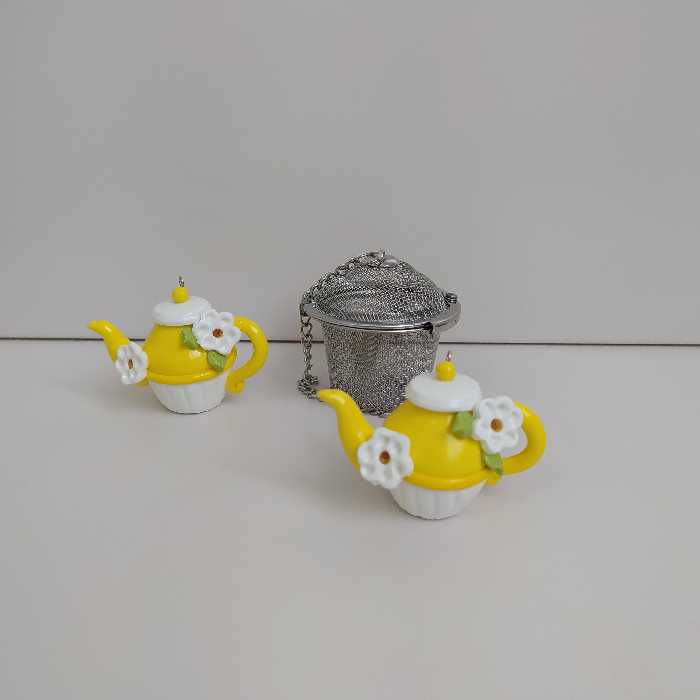 آویز صافی چای بدون صافی استیل طرح قوری یک عددی