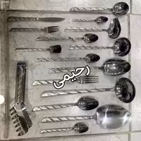 سرویس قاشق و چنگال 24 نفره 144 پارچه یونیک مدل پرچمی ضخیم طرح 3بعدی