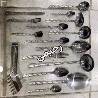 سرویس قاشق و چنگال 24 نفره 144 پارچه یونیک مدل پرچمی ضخیم طرح 3بعدی