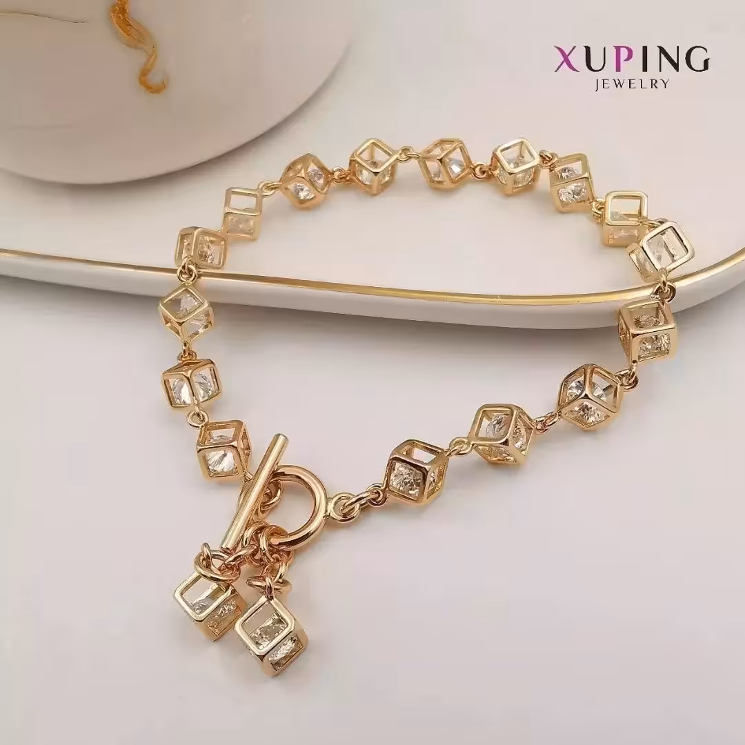 دست بند مکعبی ظریف و کریستالی ژوپینگ