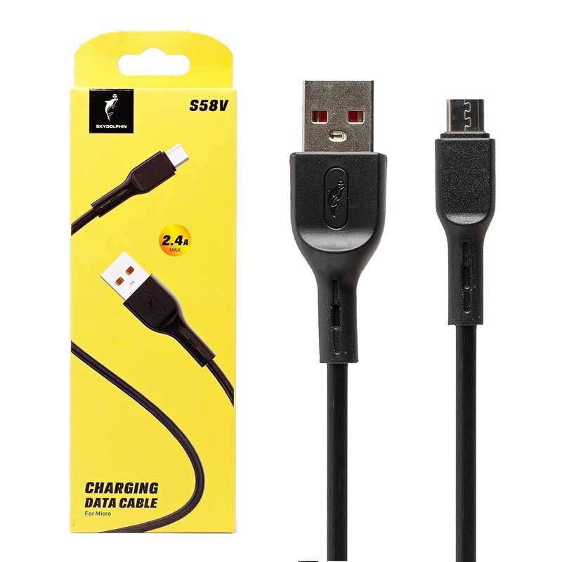 کابل شارژر اسکای دلفین برای میکرو یواس بی جنس کابل با کیفیت رنگ بدنه مشکی طول کابل یک متر