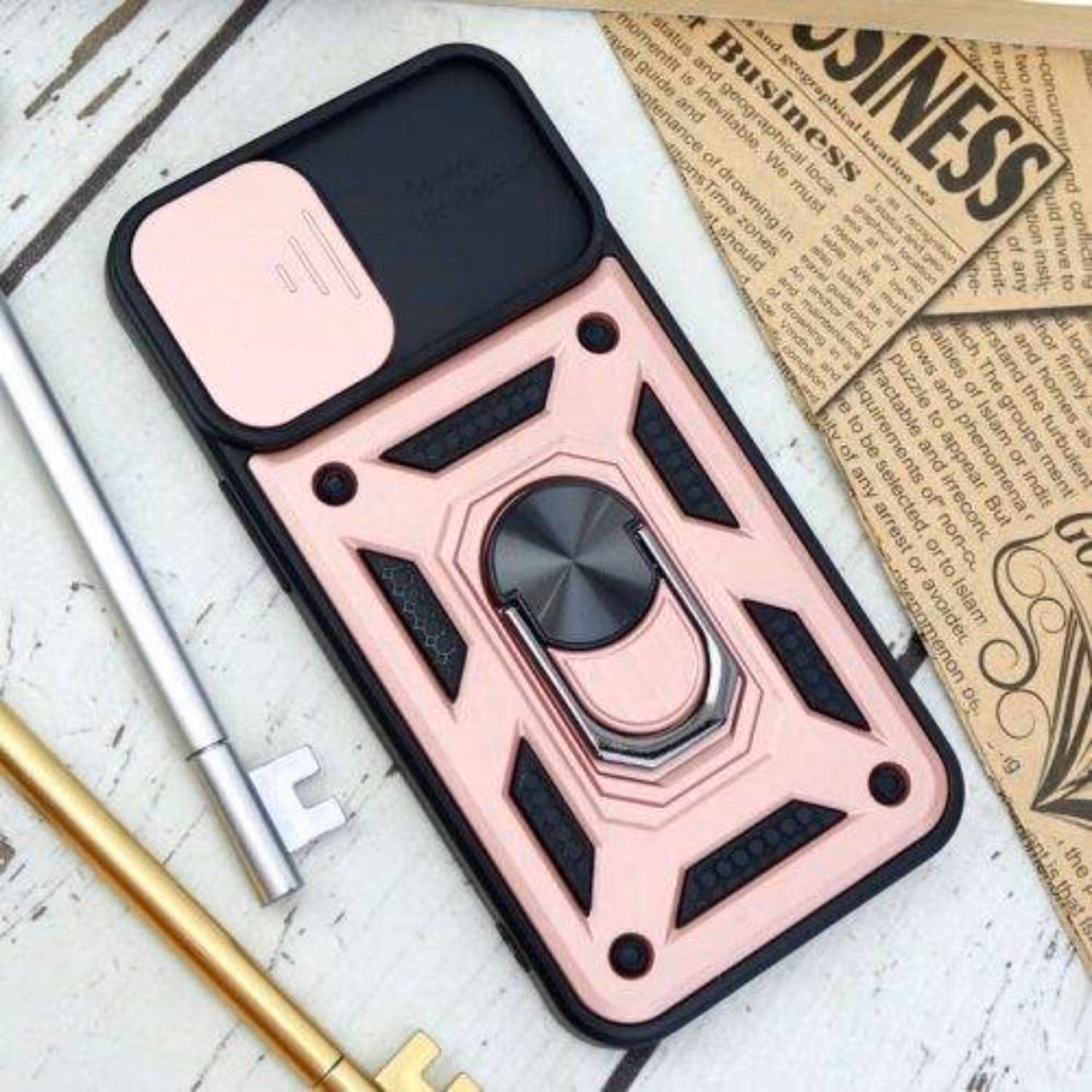 گارد ضد ضربه محافظ لنزدار هولدر دار بتمن iPhone 13 رنگ رز گلد