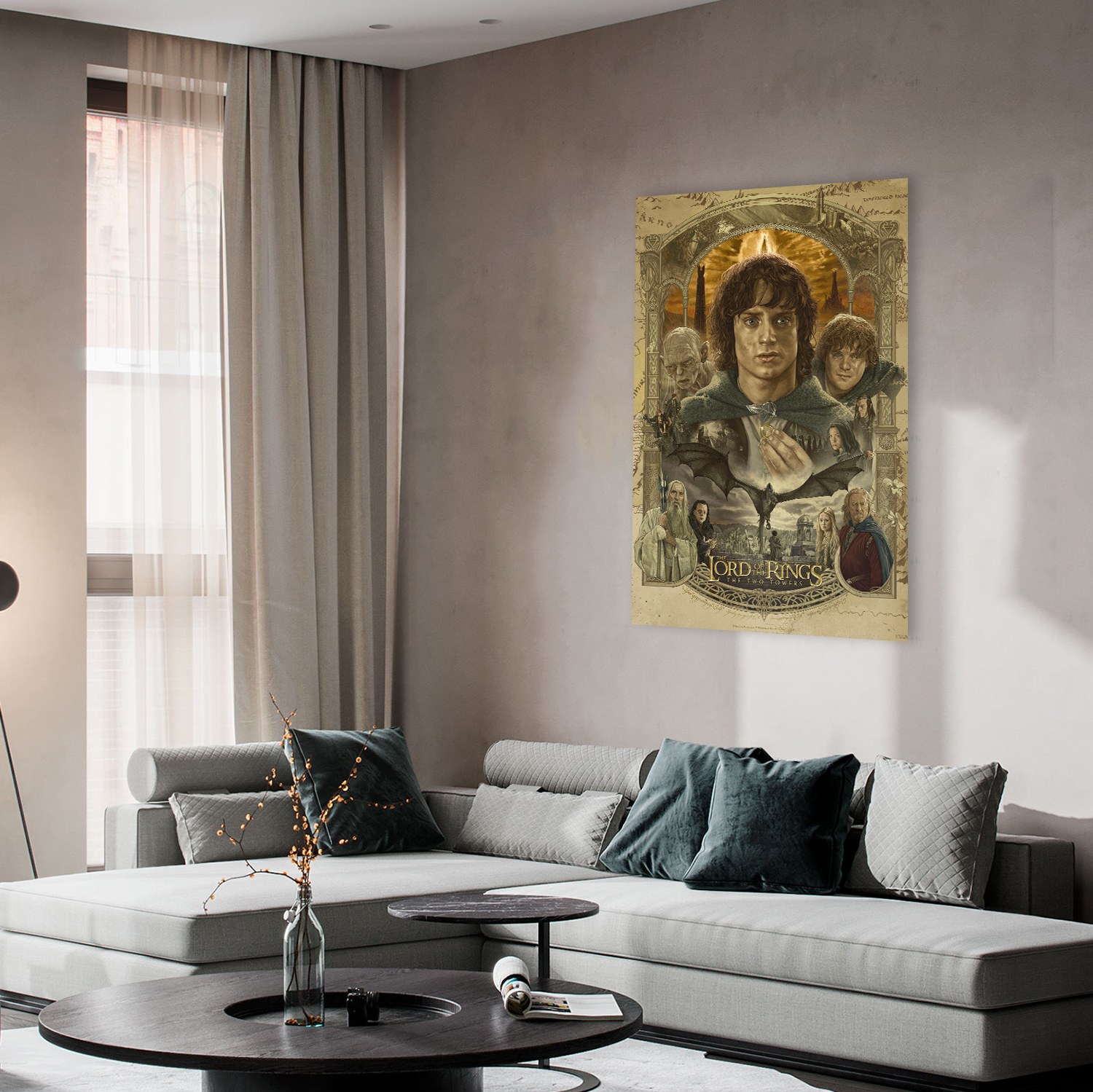 تابلو شاسی طرح ارباب حلقه ها lord of the rings alt3   سایز 21در30 مات کد c1-52